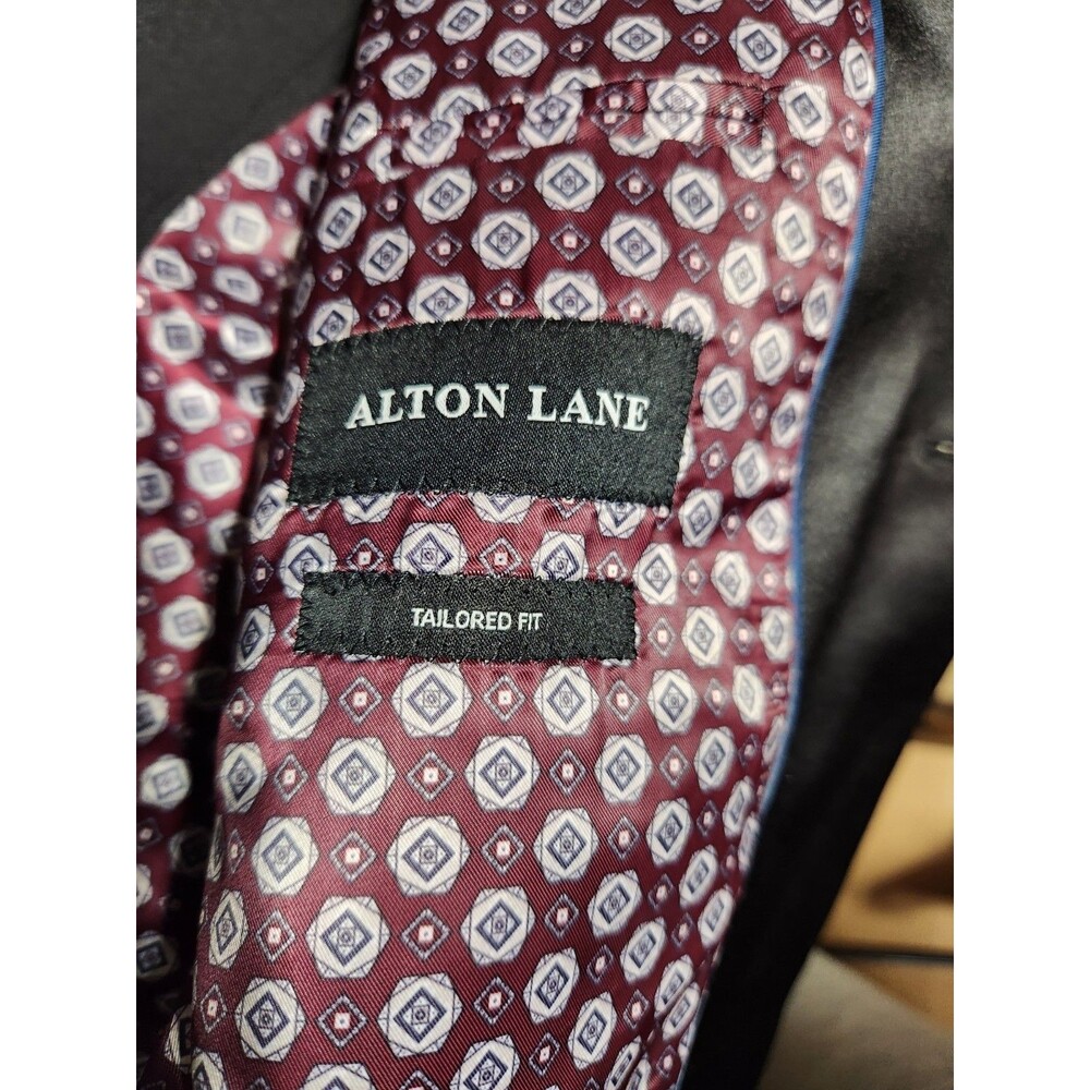 ALTON LANE Suit Jacket 40 Regular Tailored Fit Black Tuxedo w/ Black Trim Preppy - Picture 7 of 10